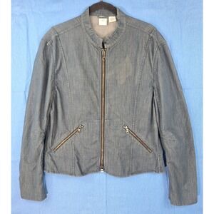 Armani Exchange Denim Jacket  Muted Blue‎ Light Weight Brass Zippers Size L